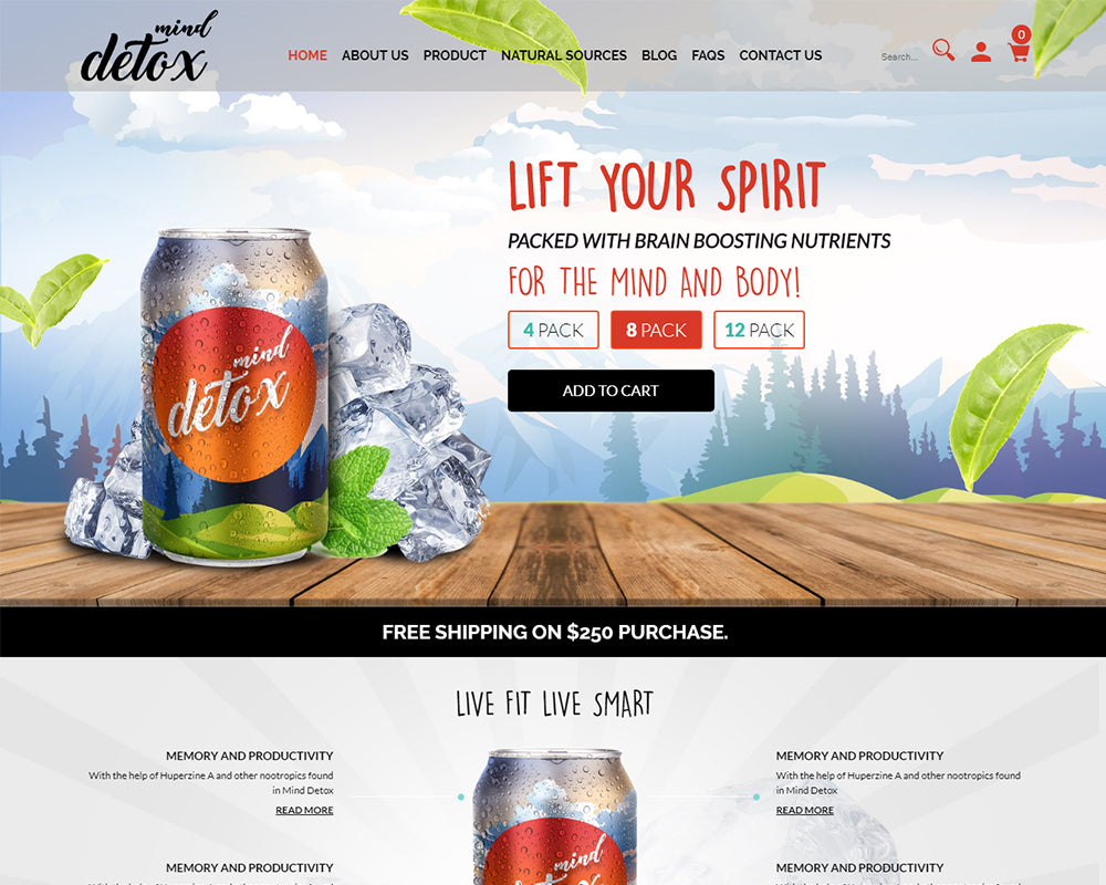Mind Detox - Energy Drinks Premium Shopify Theme